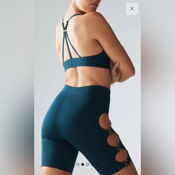 NEW SAVAGE X FENTY - Bike Short with Gold Accents and Cutouts - Picture 3 of 6